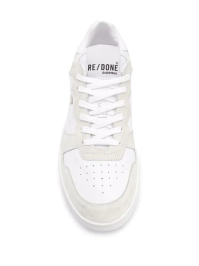 Shop Re/done Two-tone Low Top Sneakers In White