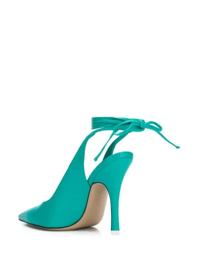 Shop Attico Ankle Tie Pumps In Green