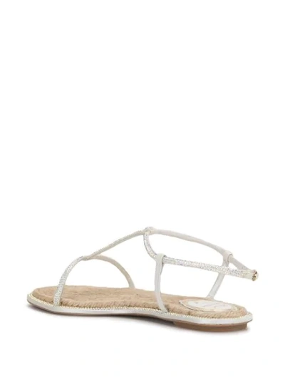 Shop René Caovilla Diana Strass Espadrille Flip Sandals In Brown