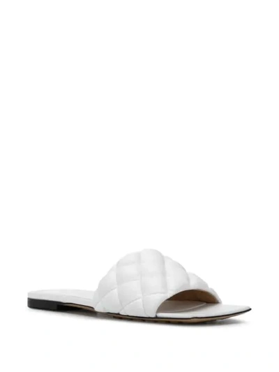 Shop Bottega Veneta Quilted Mule Sandals In White
