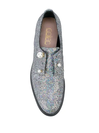 Shop Coliac Fernanda Glitter Derby Shoes In Silver