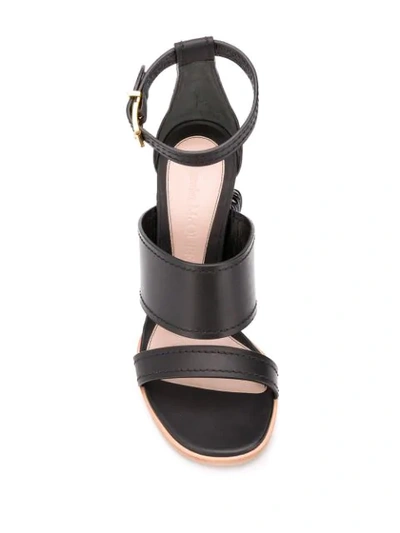 Shop Alexander Mcqueen No. 13 Flower Wedge Sandals In Black