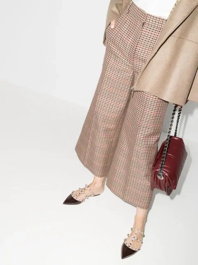 Shop Valentino Rockstud Patent-leather Pumps In Brown