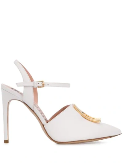 MOSCHINO POINT-TOE LEATHER PUMPS 