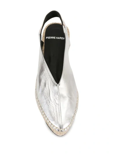Pierre Hardy Alpha Sling-black Espadrilles In Silver