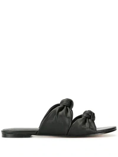 Shop Mara & Mine Isabelle Knot Slide Sandals In Black
