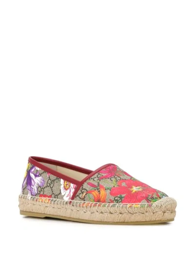 Shop Gucci Gg Flora Espadrilles In Neutrals