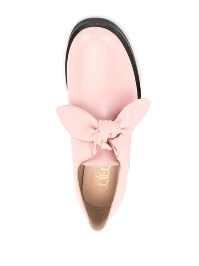 Shop Coliac Bow-front Leather Loafers In Pink