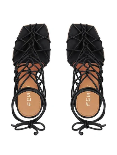 Shop Fenty Caged In 105mm Sandals In Black