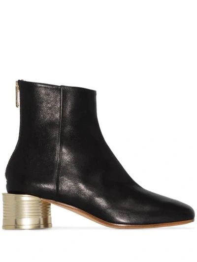 Shop Mm6 Maison Margiela 50mm Leather Ankle Boots In Black