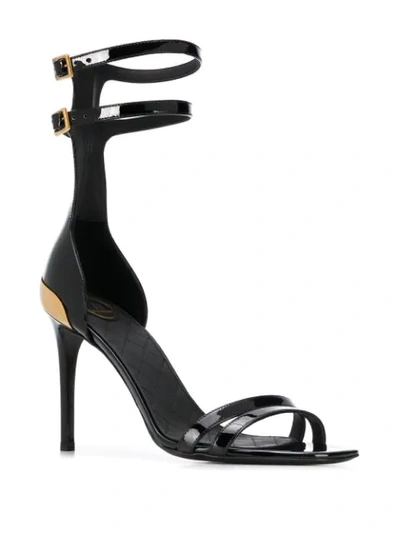 Shop Balmain Poppy 95mm Sandals In Black