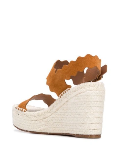 Shop Chloé Lauren Espadrille Wedge Sandals In Brown