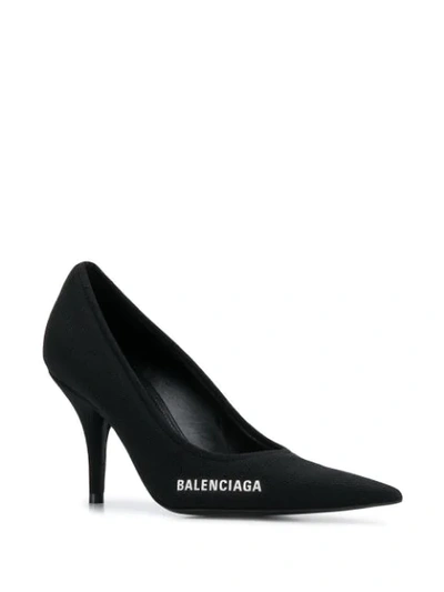 Shop Balenciaga Logo Detail Pointed Toe Pumps In Black