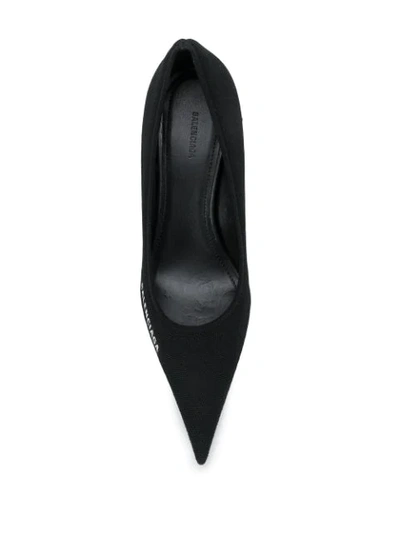 Shop Balenciaga Logo Detail Pointed Toe Pumps In Black