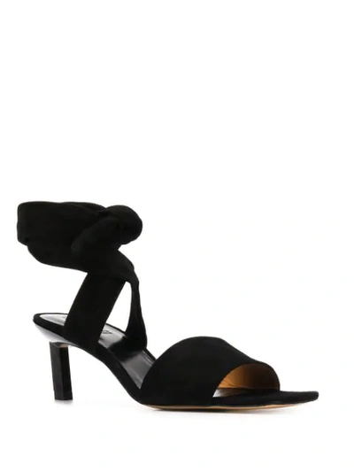 Shop Ganni 60mm Square-toe Sandals In Black