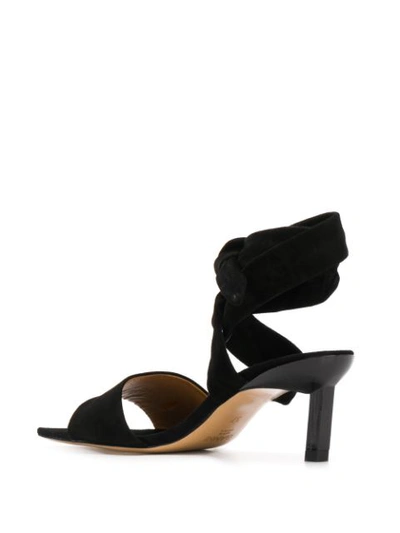 Shop Ganni 60mm Square-toe Sandals In Black