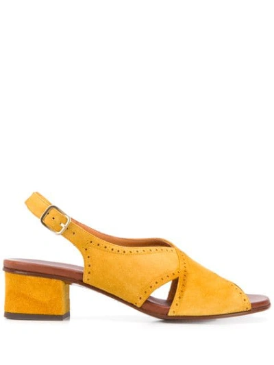 Shop Chie Mihara Quisca 55mm Leather Sandals In Yellow