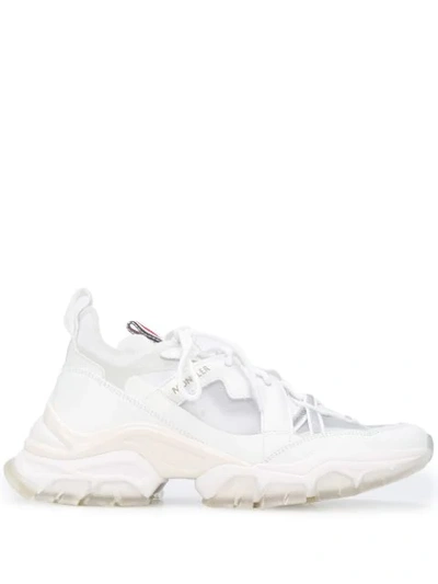 Shop Moncler Mesh Panel Low-top 45mm Sneakers In White