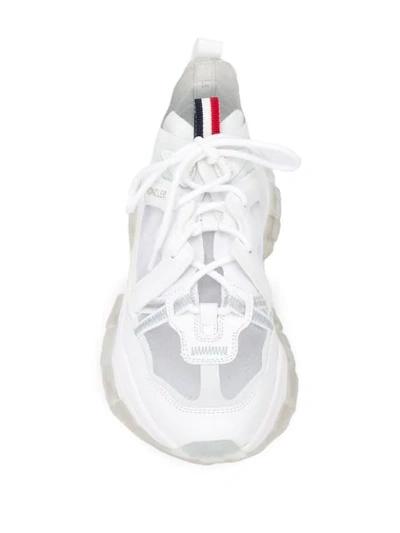 Shop Moncler Mesh Panel Low-top 45mm Sneakers In White