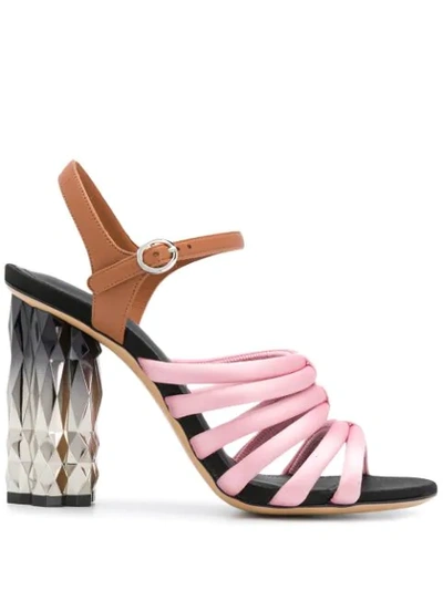 Shop Ferragamo Refracted Heel Sandals In Pink