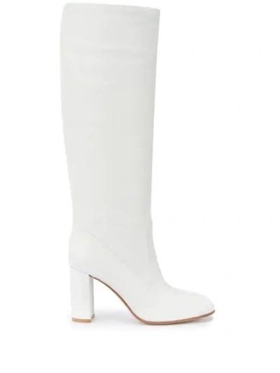 Shop Gianvito Rossi Leather Knee-high 85mm Boots In White