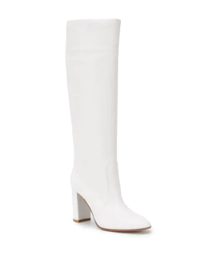 Shop Gianvito Rossi Leather Knee-high 85mm Boots In White