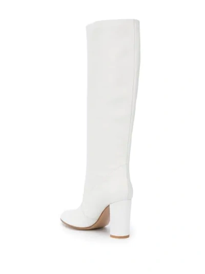 Shop Gianvito Rossi Leather Knee-high 85mm Boots In White