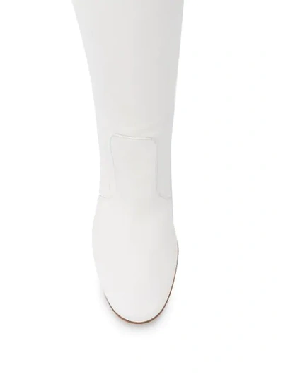 Shop Gianvito Rossi Leather Knee-high 85mm Boots In White