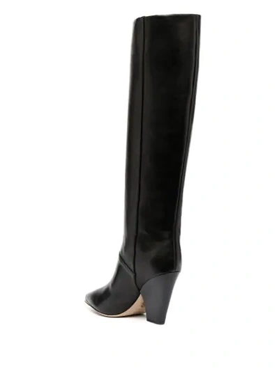 Shop Tory Burch Mid-heel Knee-length Boots In Black