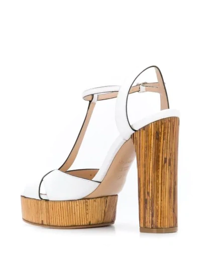 Shop Casadei Midollino Platform Sandals In A02 White