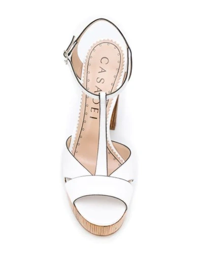 Shop Casadei Midollino Platform Sandals In A02 White
