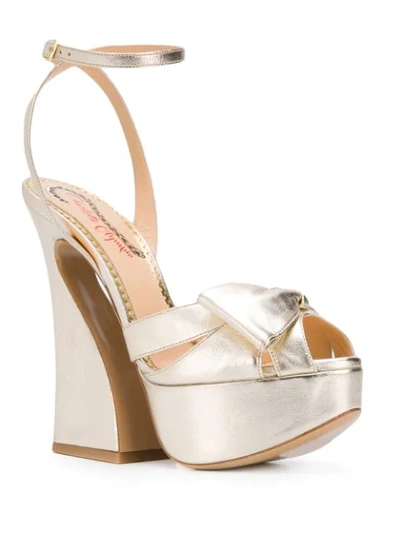 Shop Charlotte Olympia Chunky-heel Platform Sandals In Metallic