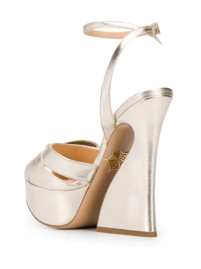 Shop Charlotte Olympia Chunky-heel Platform Sandals In Metallic