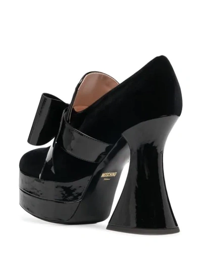 Shop Moschino Bow Detail Platform Pumps In Black