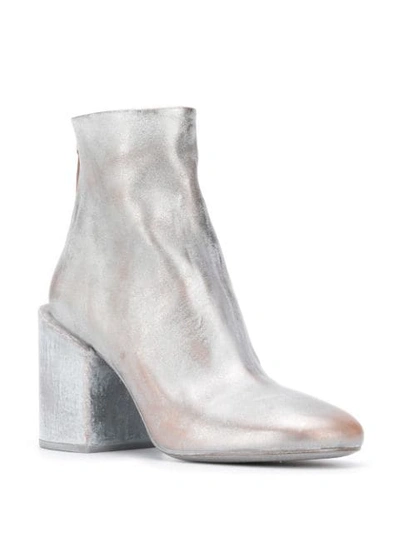 Shop Marsèll Distressed Metallic-effect Ankle Boots In Grey