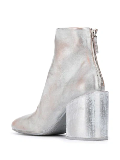 Shop Marsèll Distressed Metallic-effect Ankle Boots In Grey