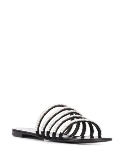 Shop Giuseppe Zanotti Crystal Embellished Strappy Sandals In Black