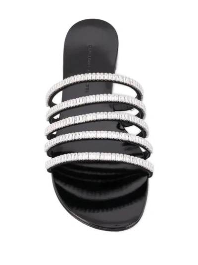 Shop Giuseppe Zanotti Crystal Embellished Strappy Sandals In Black