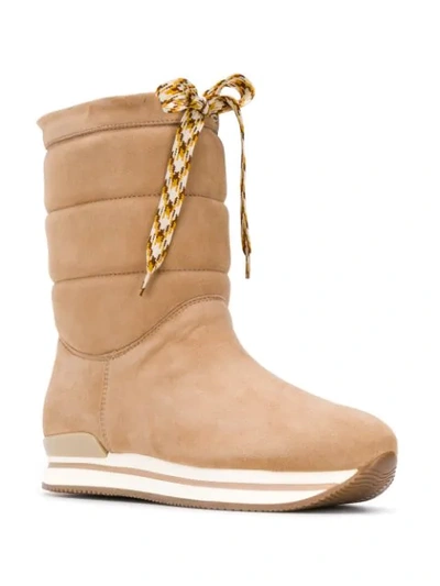 Hogan Shearling Lining Boots In Neutrals