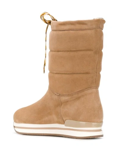 Hogan Shearling Lining Boots In Neutrals