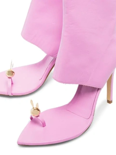 Shop Natasha Zinko Rabbit Toe 110mm Ankle Boots In Pink
