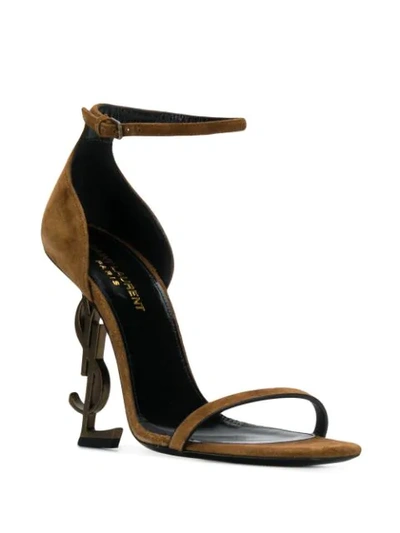 Shop Saint Laurent Opyum 110mm Sandals In Brown