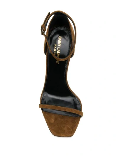 Shop Saint Laurent Opyum 110mm Sandals In Brown