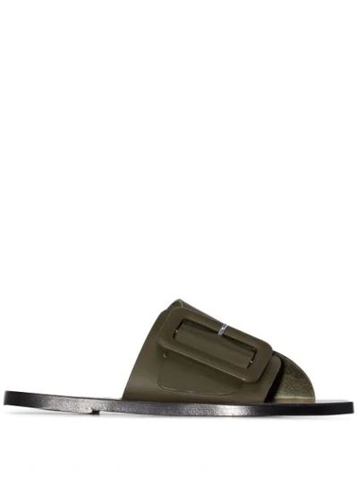 Shop Atp Atelier Ceci Buckled Leather Sandals In Green