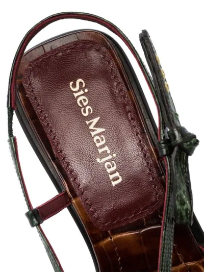 Shop Sies Marjan Diana 90mm Crocodile-effect Leather Sandals In Green