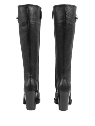 Shop Gucci Interlocking G Knee-high Boots In 1000 Black