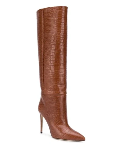 Shop Paris Texas Crocodile-effect 115mm Boots In Neutrals