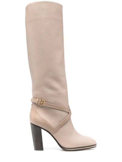 Shop Pollini Over-the-knee Knight Boots In Brown