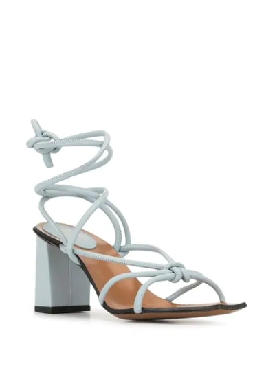 Atp Atelier Andria Leather Tie Sandals In Blue