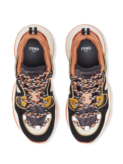 Shop Fendi Ffluid Panelled Sneakers In Multicolour